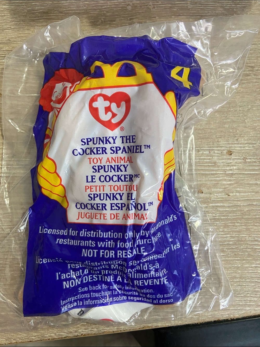 1999 McDonalds Ty Teenie Babies Happy Meal Toy # 4 Spunky The Cocker Spaniel